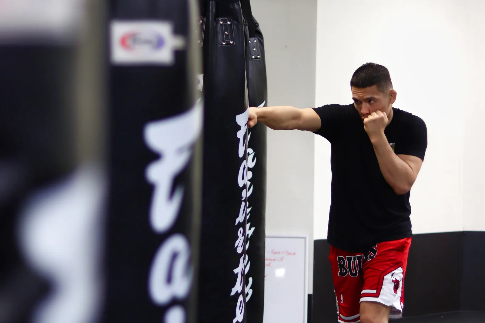 Muay Thai striking practice on the heavy bags at Richmond Hill Jiu-Jitsu